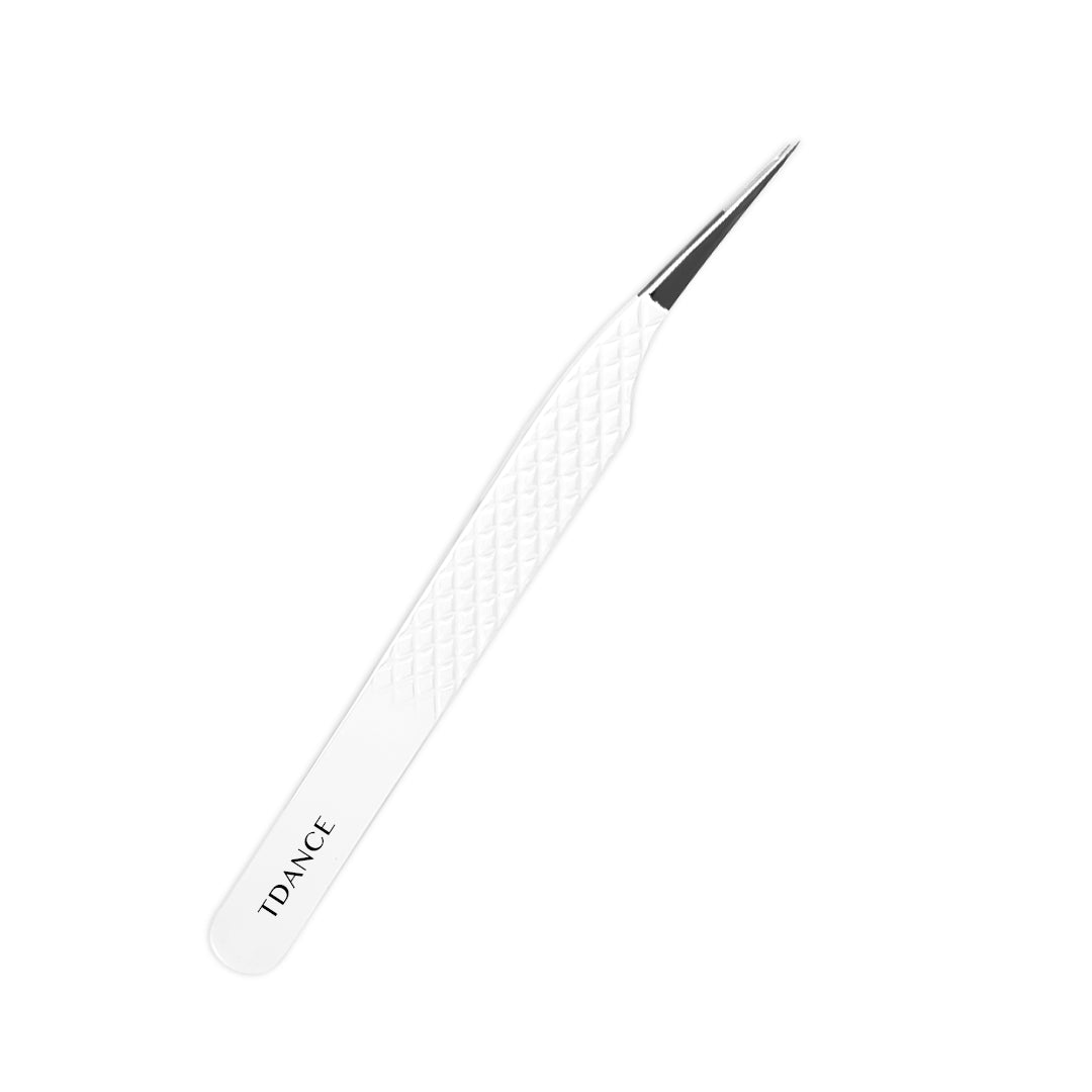 TW-06 White Fiber Tweezers For Eyelash Extension