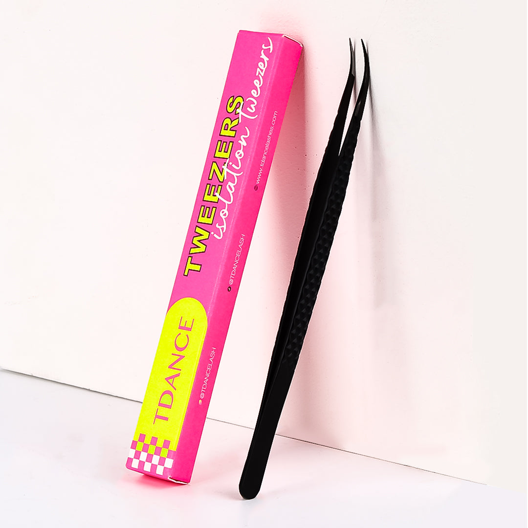 TB-06 Black Fiber Tweezers For Eyelash Extension