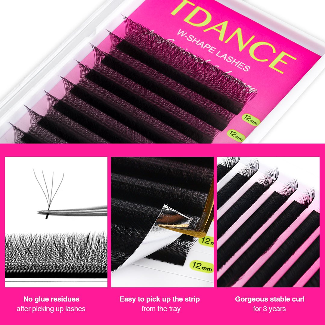 Wholesale W Style 4D Premade Volume Fan Lashes